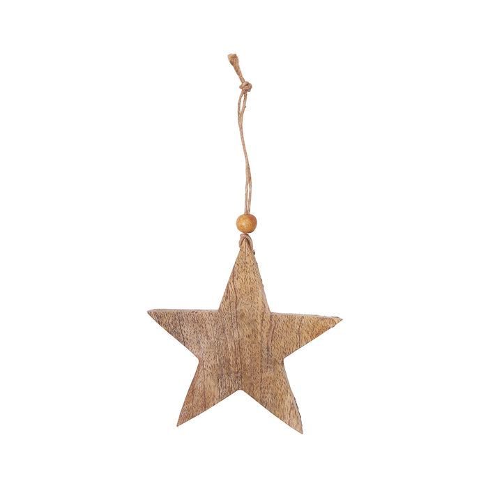 A Gold Sequin Star Ornament.