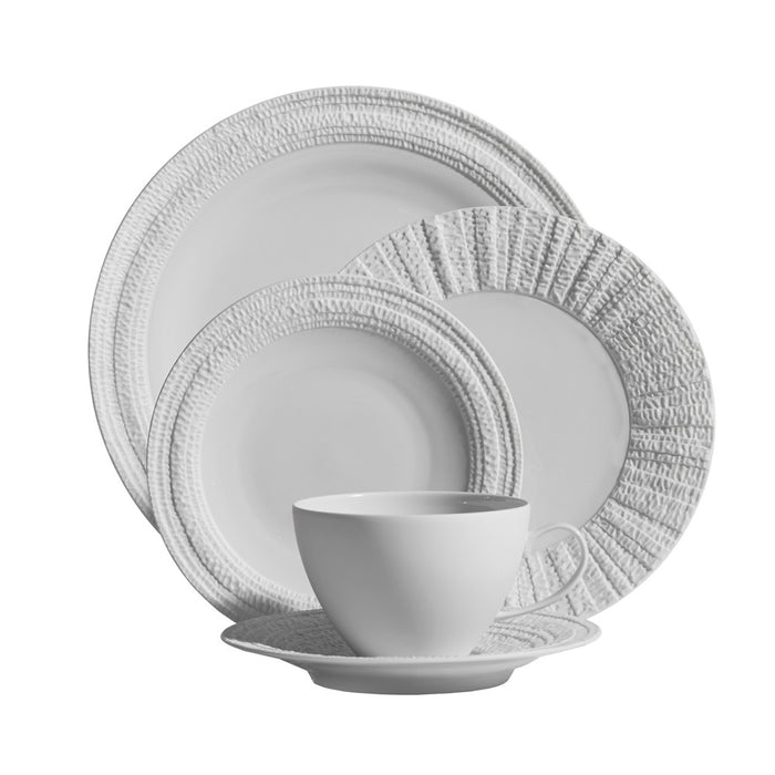 Gotham White 5-Piece Place Setting - RSVP Style