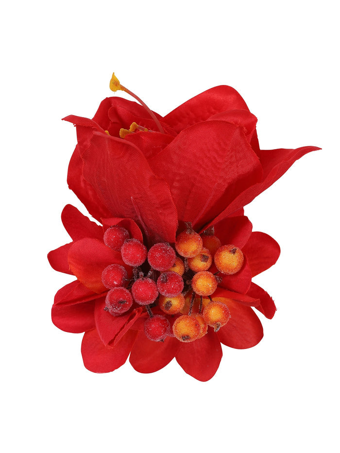 Haarblume/Brosche Orelia, Rot