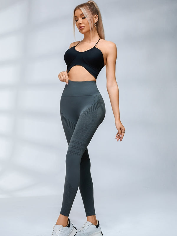 Halter Folds Pleated Backless Sports Bras