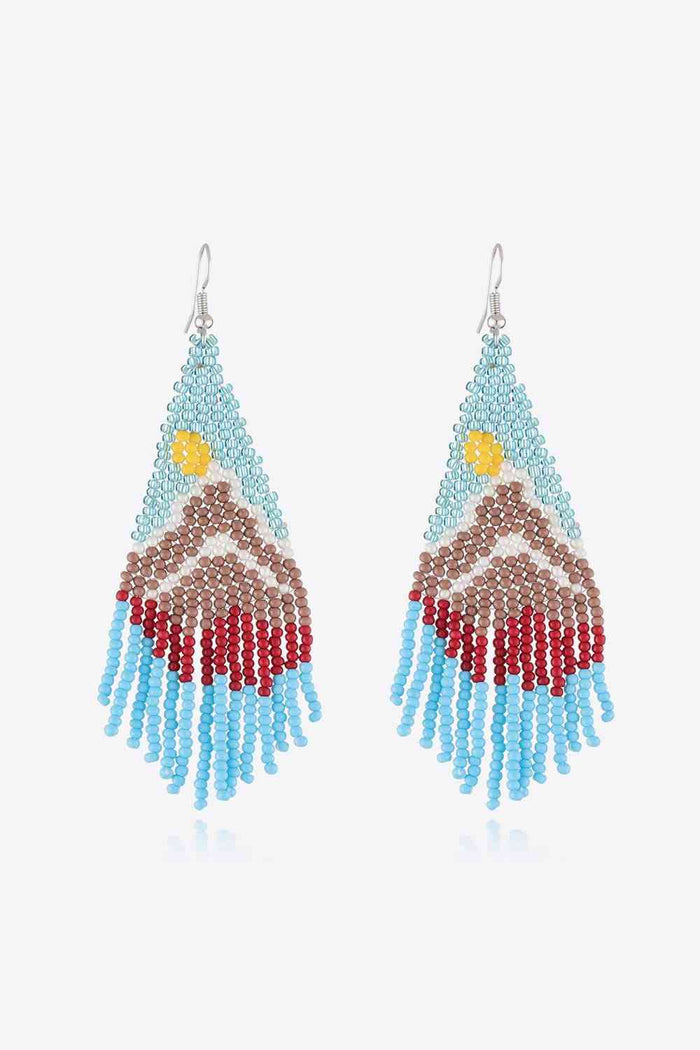 Handcrafted Beaded Dangle Earrings - Vibrant, Lightweight, Trendy