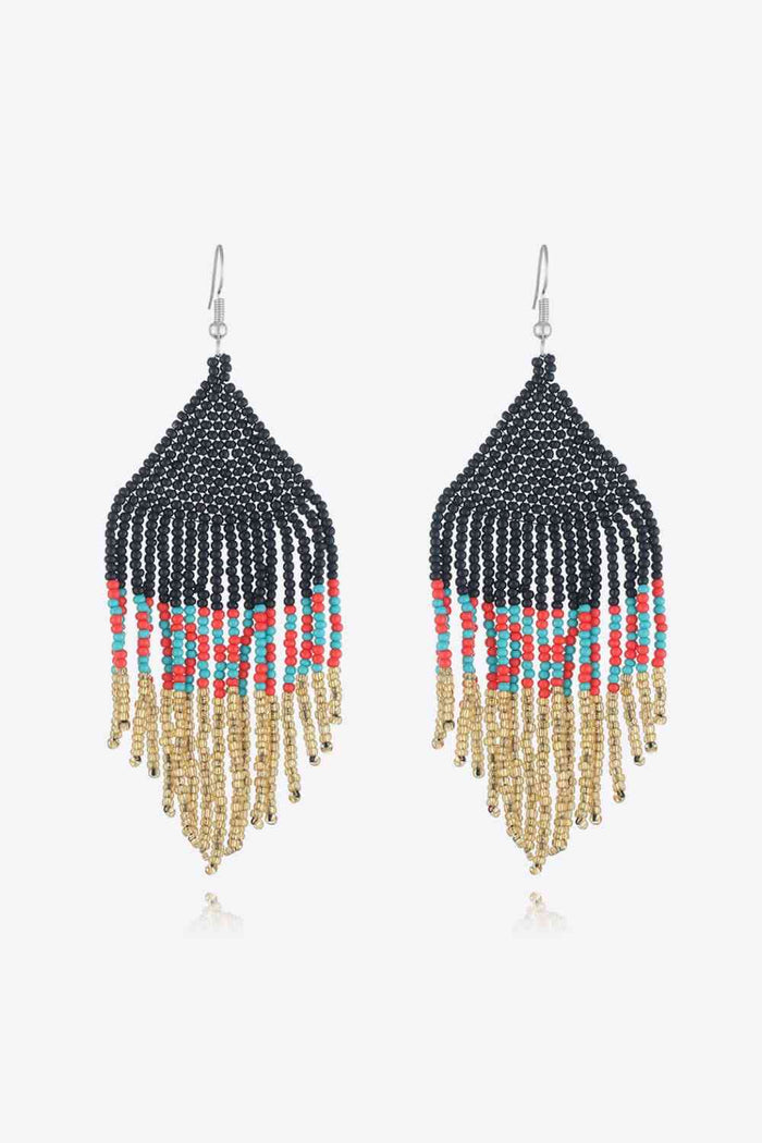 Handmade Boho Beaded Dangle Earrings - Vibrant & Stylish