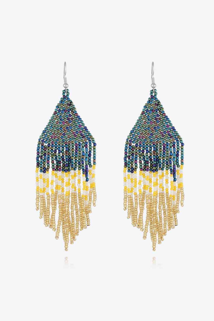 Handmade Boho Beaded Dangle Earrings - Vibrant & Stylish