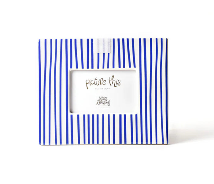 Happy Everything Indigo Skinny Stripe Mini Rectangle Frame