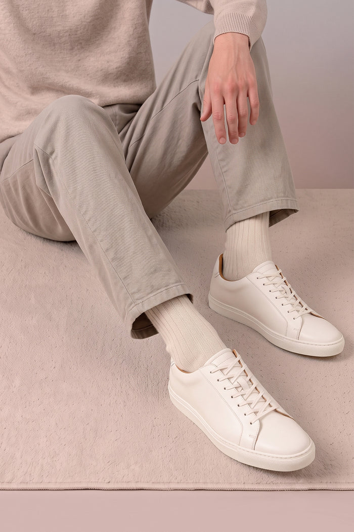Harper white leather classic trainers for men featuring sleek design, premium leather construction, and comfortable fit ideal for casual and smart looks.