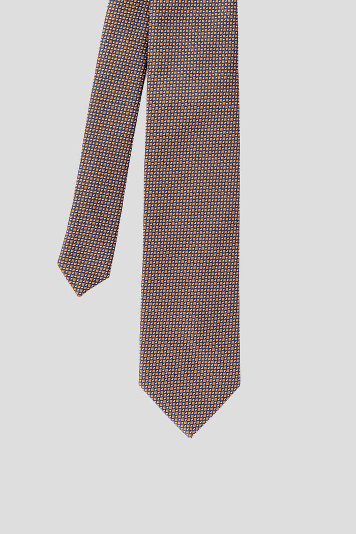 Harry Copper/Navy tie with geometric pattern, ideal for weddings, festive parties, and special occasions.