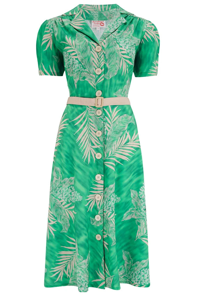Hemdblusenkleid Charlene Ruby, 40's Emerald Palm, Grün