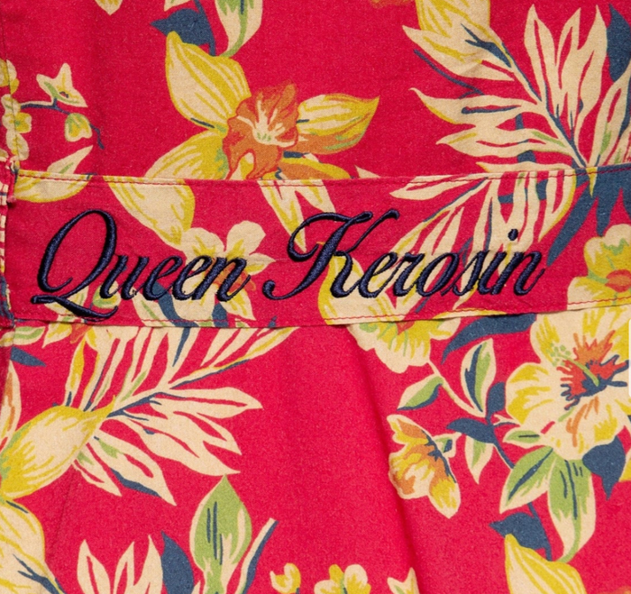 Hemdblusenkleid Hawaii mit Tropischen Blumenmuster, Rot