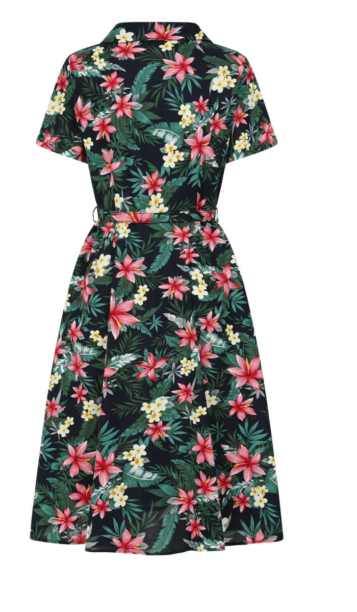 Hemdblusenkleid Kate Tropical, Navy