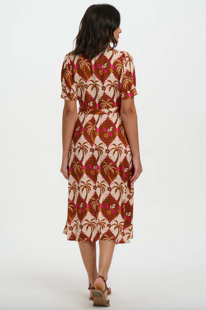 Hemdblusenkleid  Penelope Palm Waves Tile, Creme