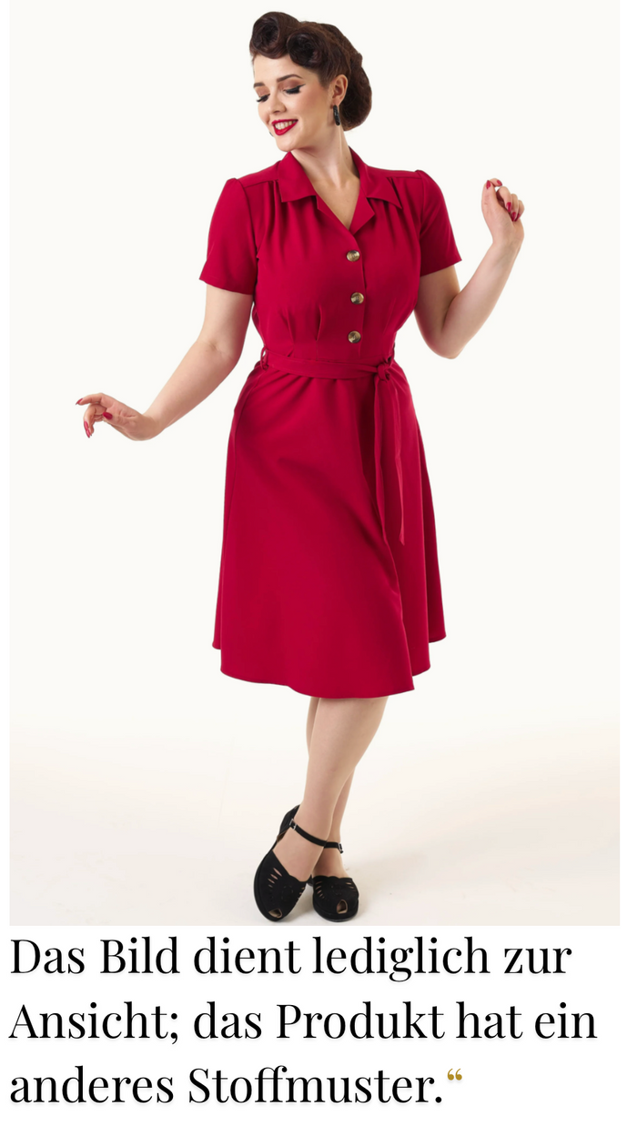 Hemdblusenkleid Pretty 40's Polka, Wine