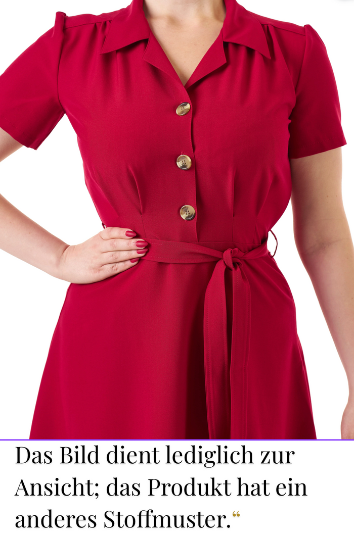 Hemdblusenkleid Pretty 40's Polka, Wine
