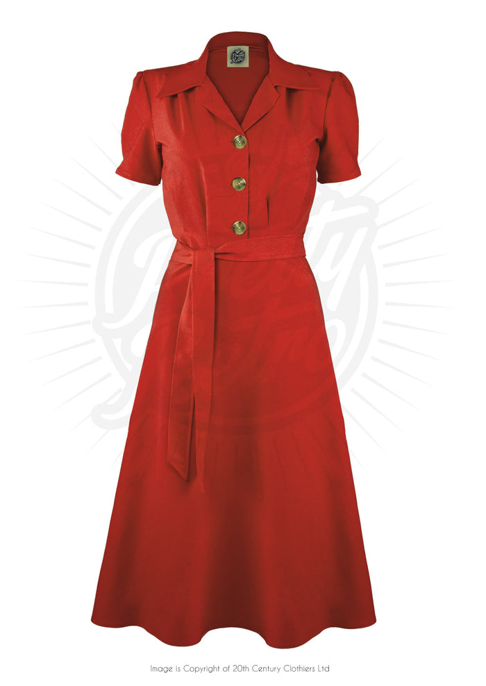 Hemdblusenkleid, Pretty 40s ,Rot