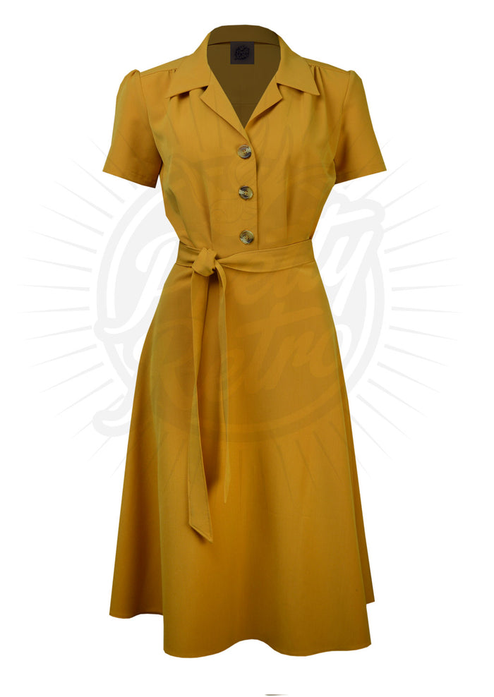 Hemdblusenkleid Pretty 40s, Senf