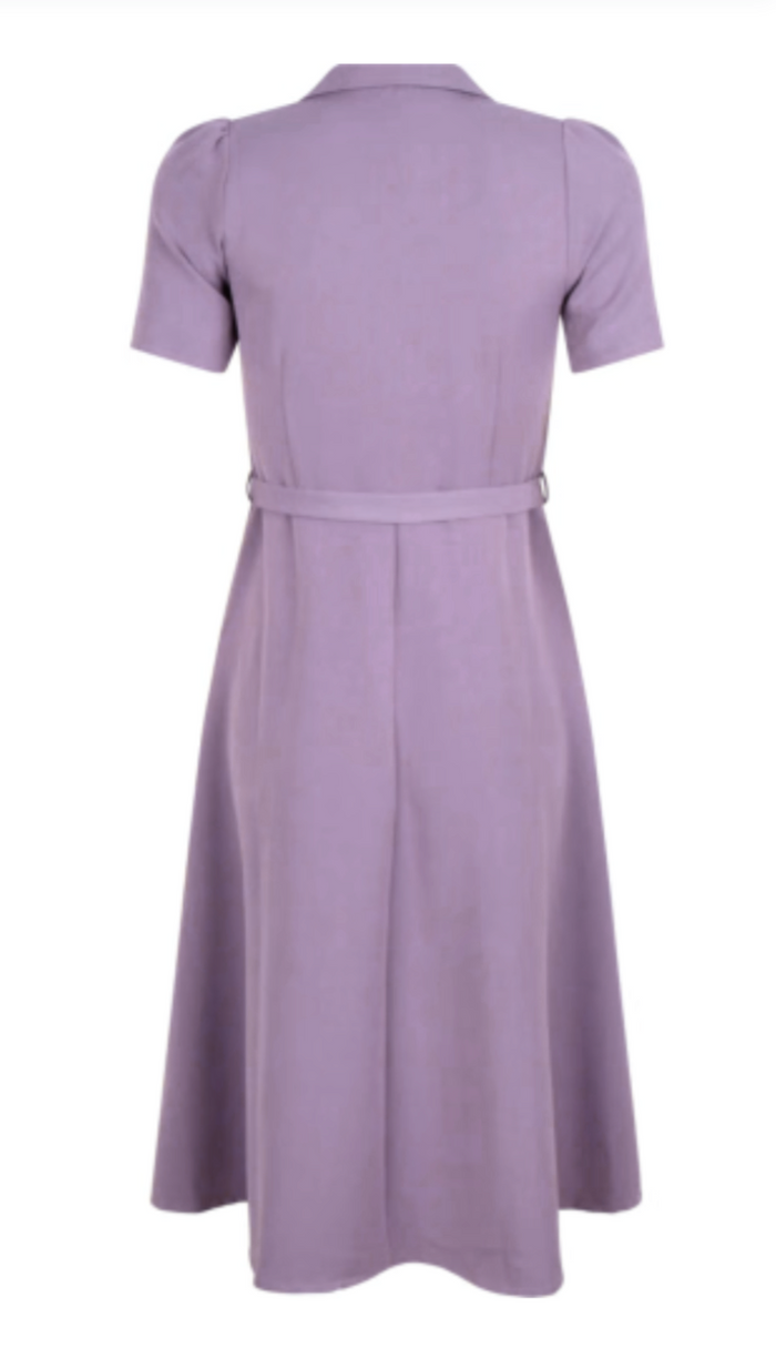 Hemdblusenkleid Revers Tricot 40's, Flieder