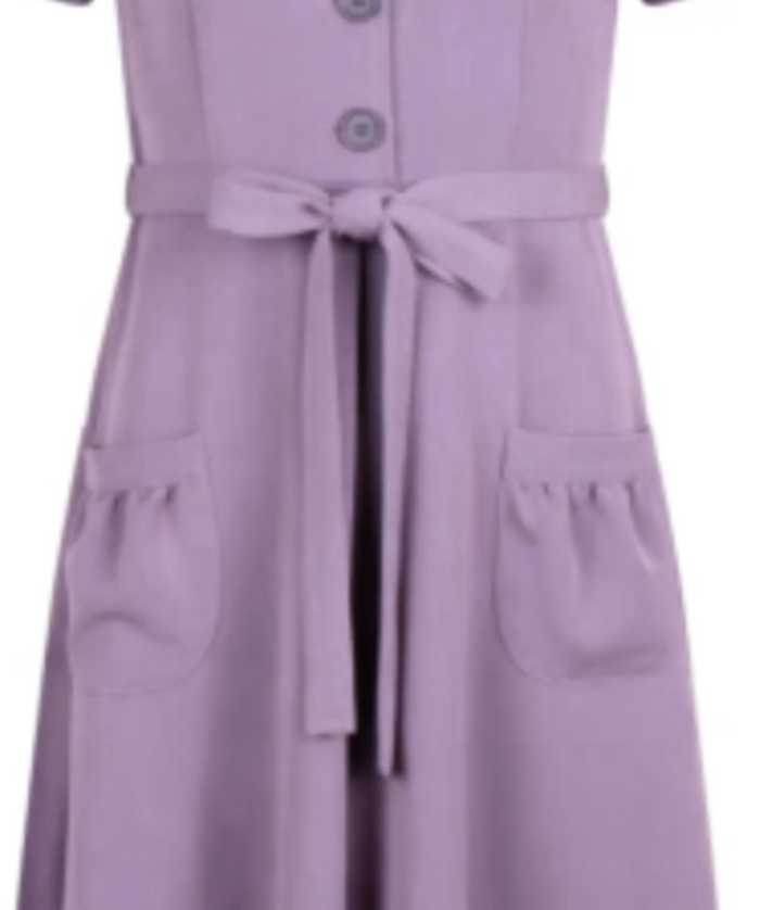 Hemdblusenkleid Revers Tricot 40's, Flieder