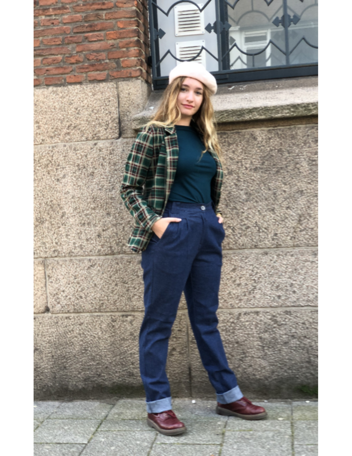High Waist Classic Trousers, Jeans Denim