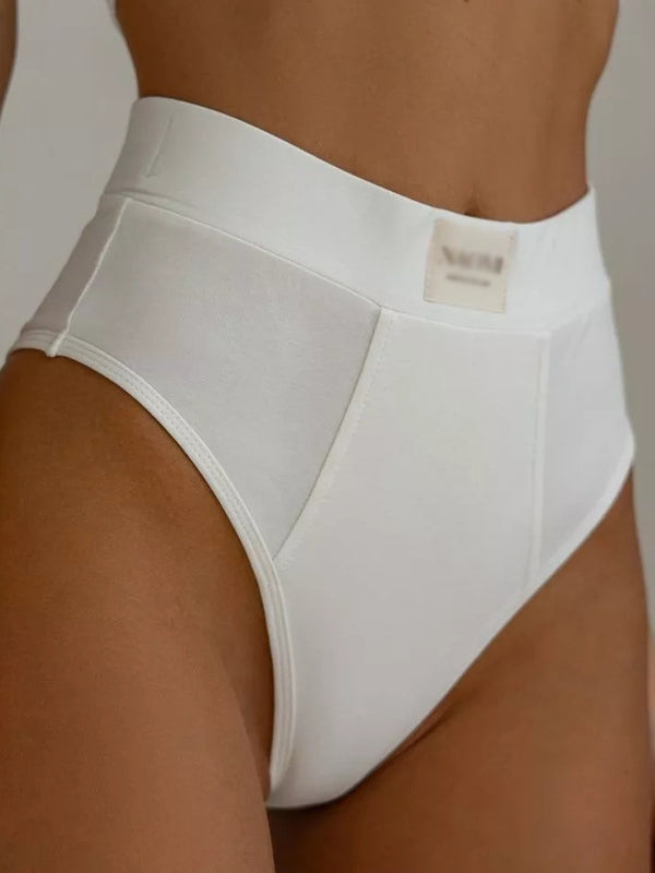 High-waisted Solid Color Panties