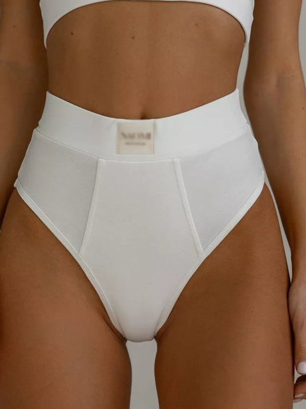 High-waisted Solid Color Panties