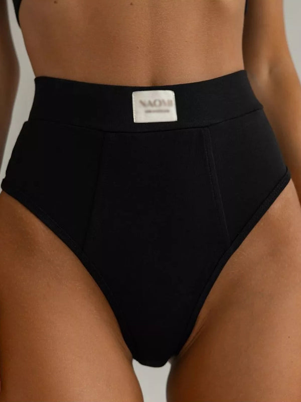 High-waisted Solid Color Panties