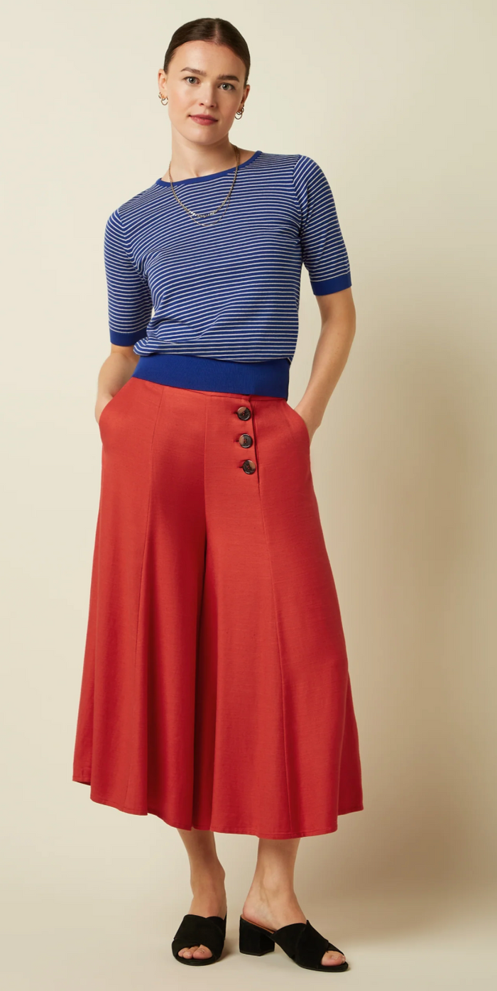Hight-Waist Culotte Dallas Cameron, Rot, Plus Size