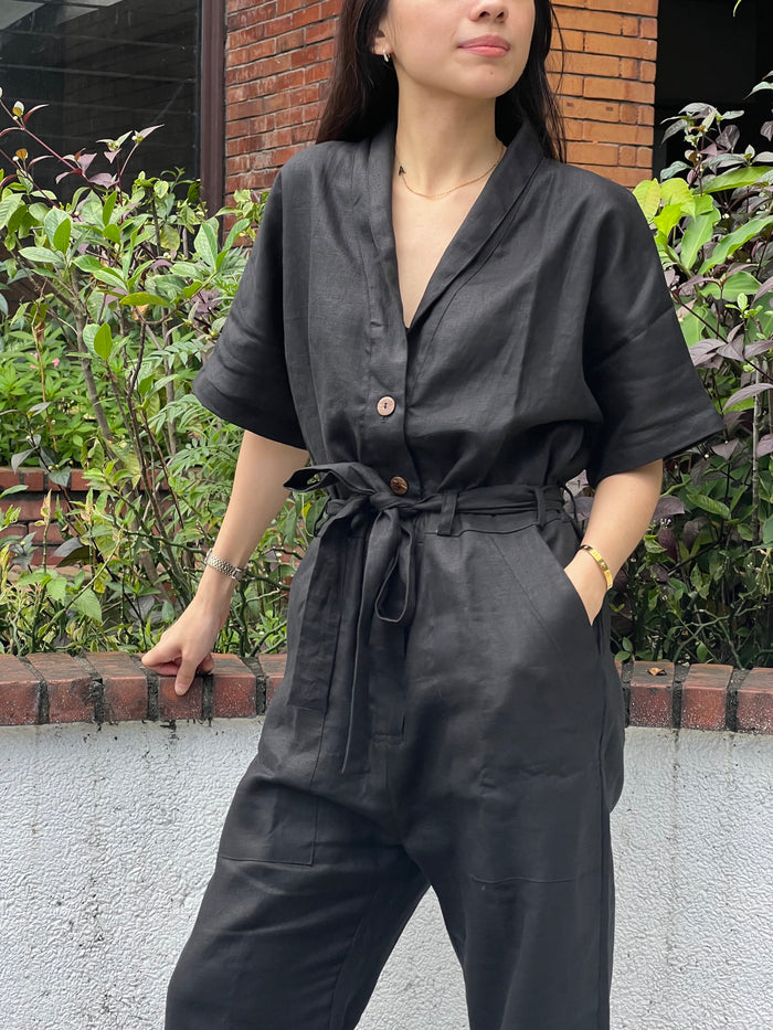Honey, I Fixed The Sink Jumpsuit in Black