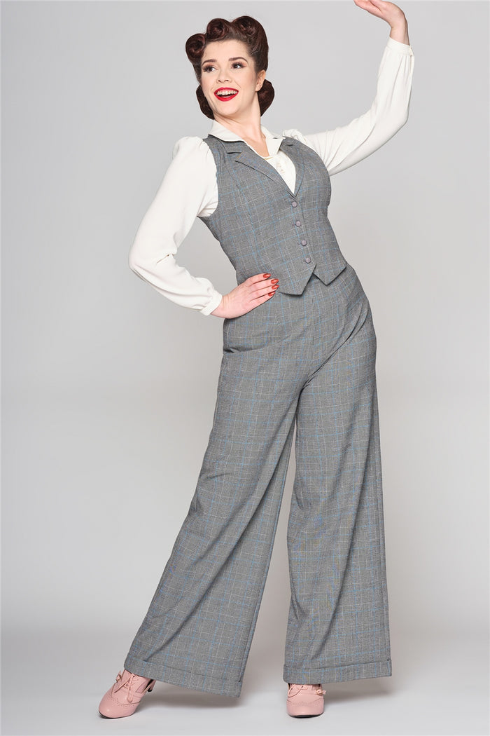 Hose Gerilyn Prince of Wales, Grau, Plus Size