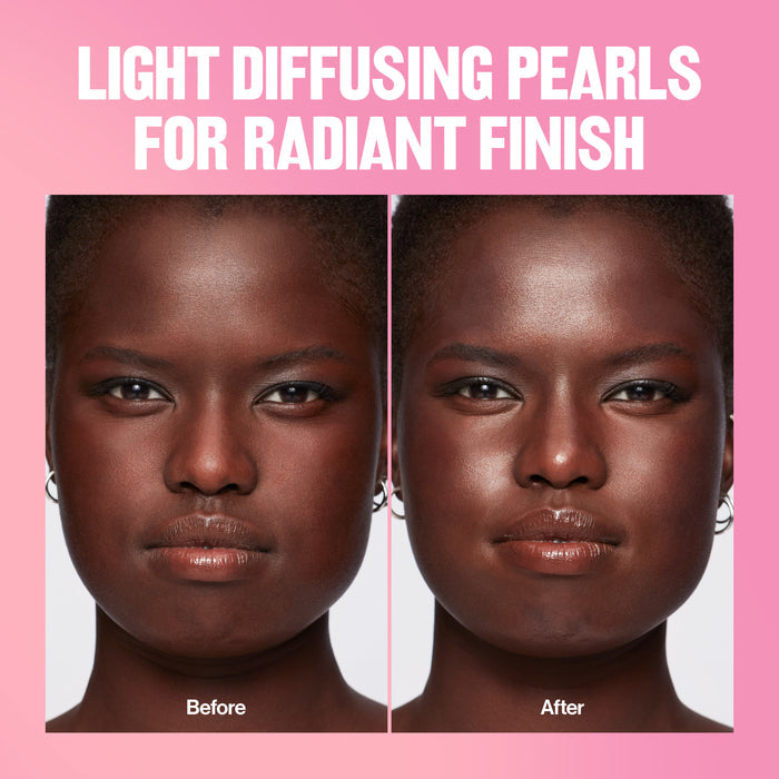 Illuminance™ Protect + Moisturize Primer SPF 30 - before and after, light defusing pearls for radiant finish