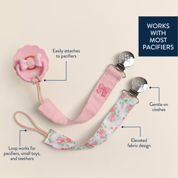 Itzy Ritzy Itzy Clip Fabric Pacifier Strap-Bow