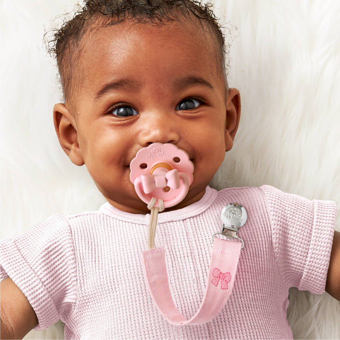 Itzy Ritzy Itzy Clip Fabric Pacifier Strap-Bow