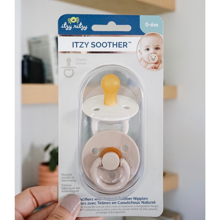 Itzy Ritzy Itzy Soother Natural Rubber Paci Set-Coconut+Toast