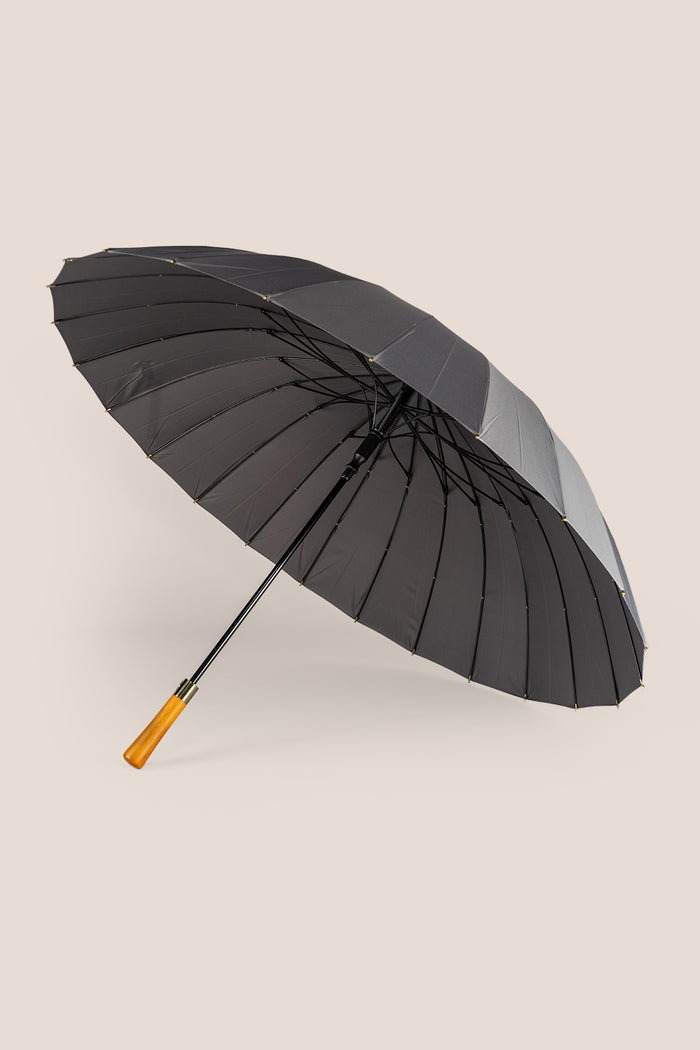 Ivan Grey Straight Handle Long Umbrella | Oswin Hyde.