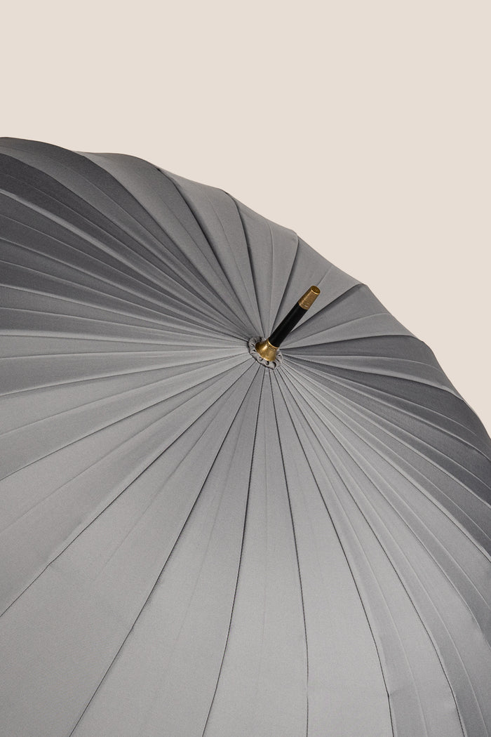Ivan Grey Straight Handle Long Umbrella | Oswin Hyde.