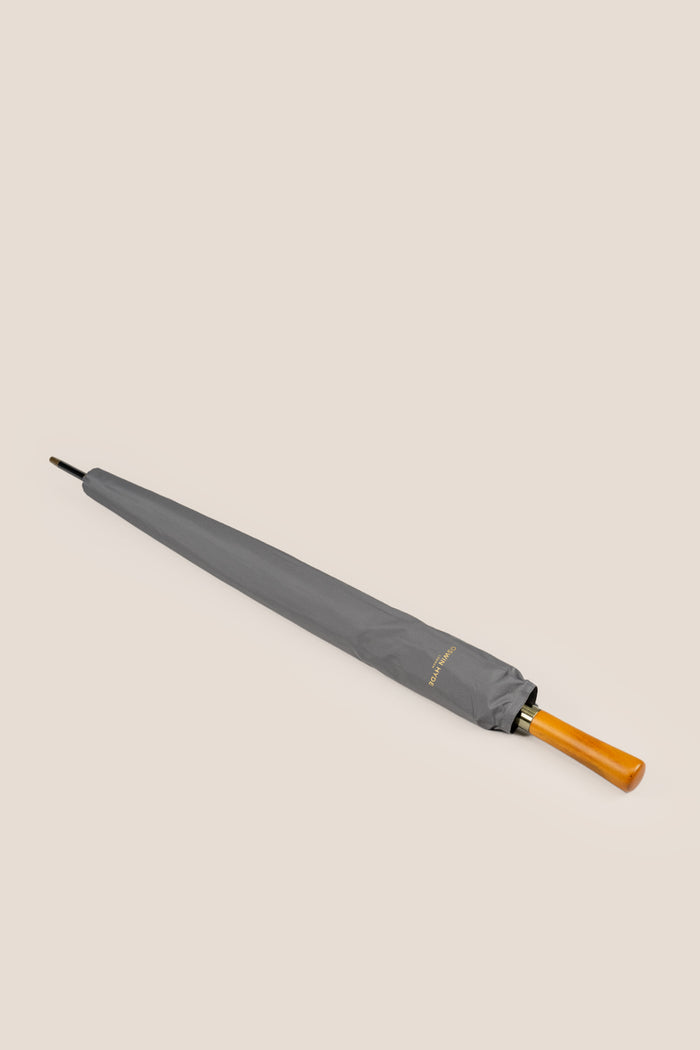 Ivan Grey Straight Handle Long Umbrella | Oswin Hyde.