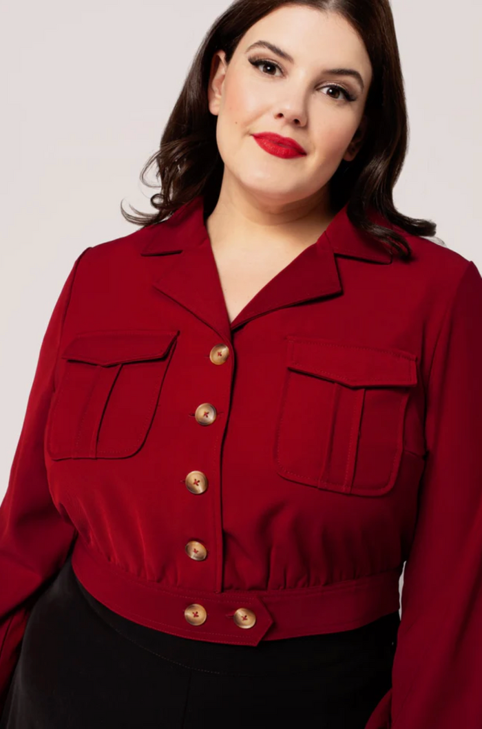 Jacke Ravenwood, Dunkelrot, Plus Size