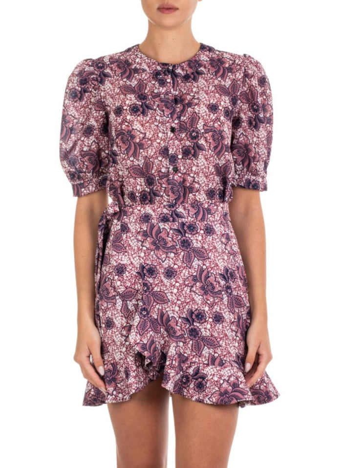 - Jane Mini Skirt Pink Floral Apoella