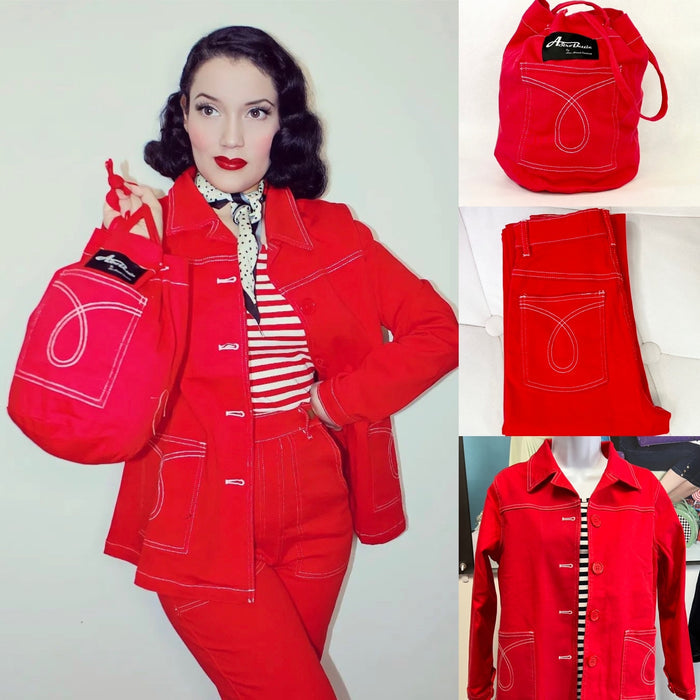 Jeanshose  Midge, Rot
