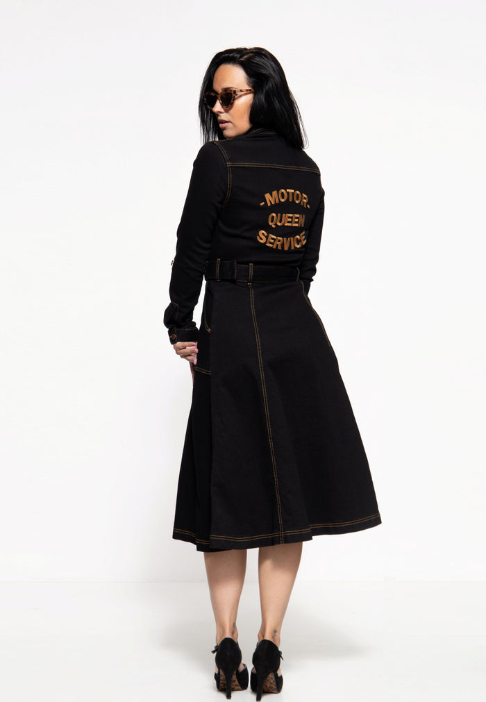 Jeanskleid Workwear Swingdress, Schwarz