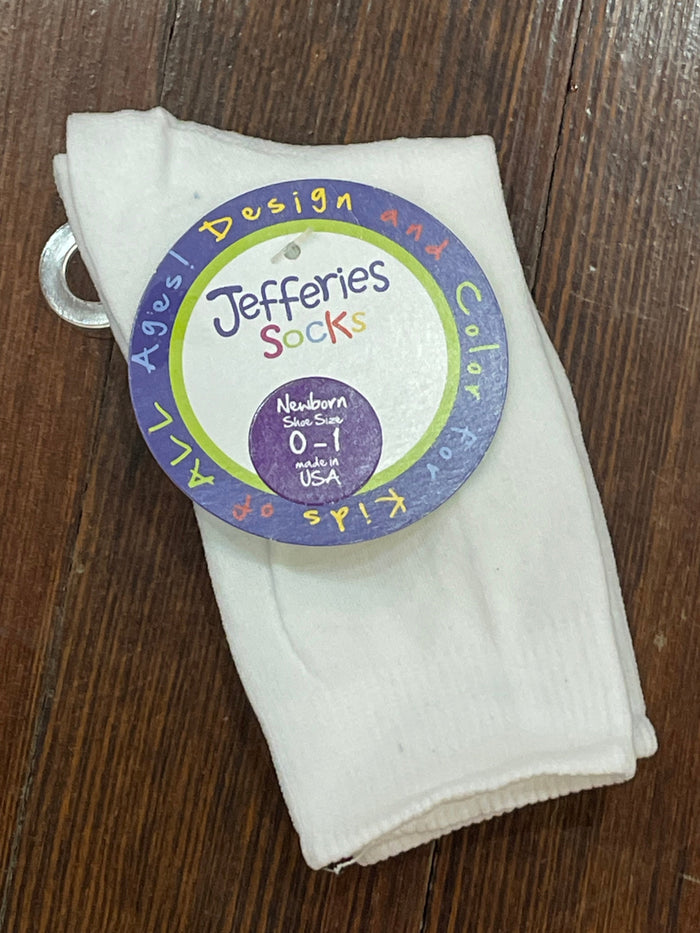Jefferies Socks Smooth Toe Turn Cuff Socks-White