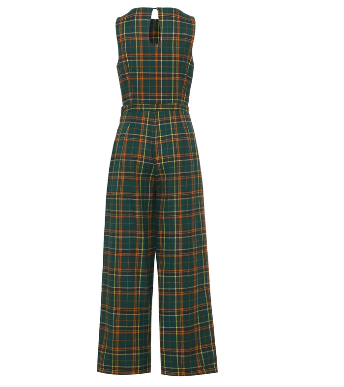 Jumpsuit Sylvia, Grün-Tartan Plus Size