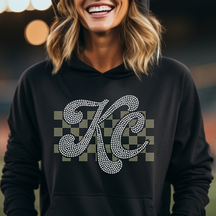 CRYSTAL KC W/ GOLDEN CHAMPAGNE CHECKER