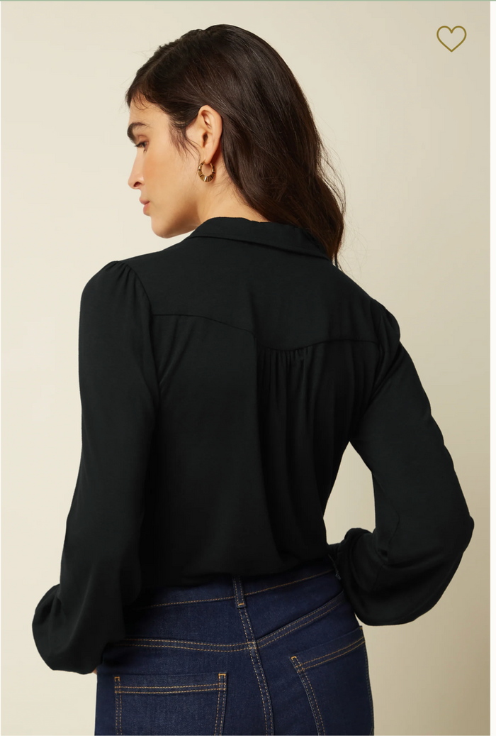 Klassische Bluse Carina Tulum, Schwarz
