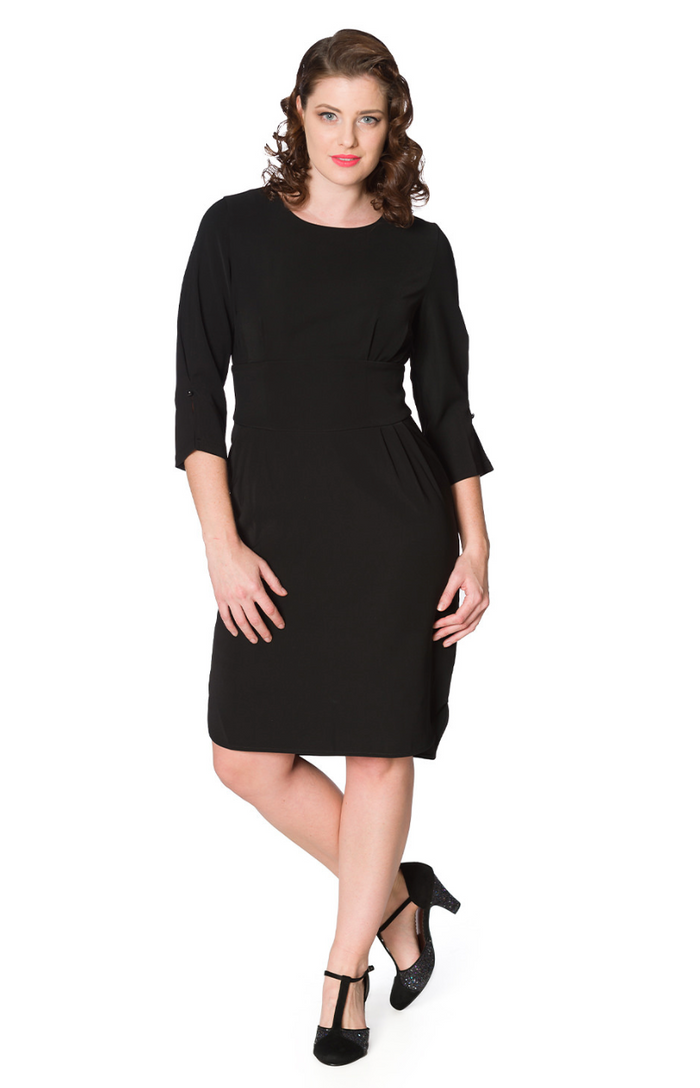 Klassisches Etuikleid Date Night, Schwarz ,Plus Size