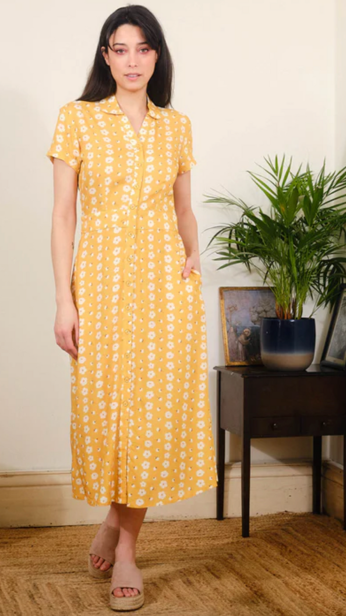 Kleid Jonie Buttercups, Senf, Plus Size