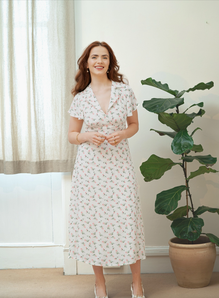 Kleid Salome Rose, Weiß Plus Size