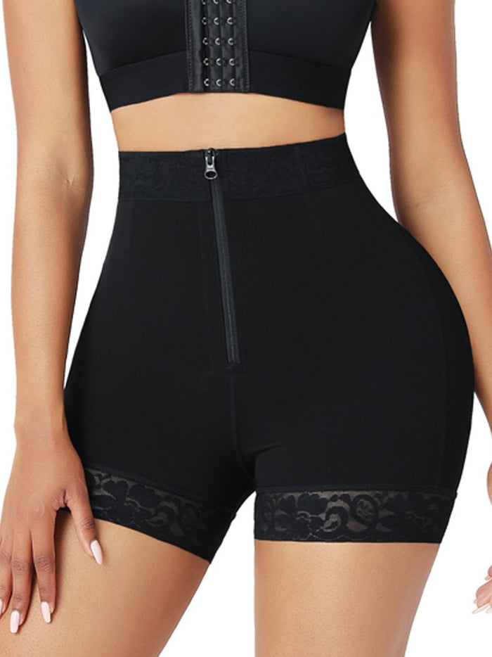 Lace Zipper Push Up Design Corset Shapewear Shorts