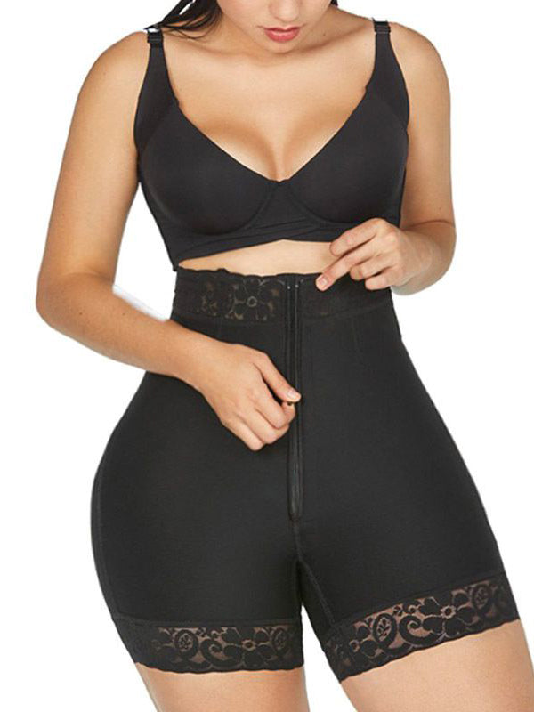Lace Zipper Push Up Design Corset Shapewear Shorts