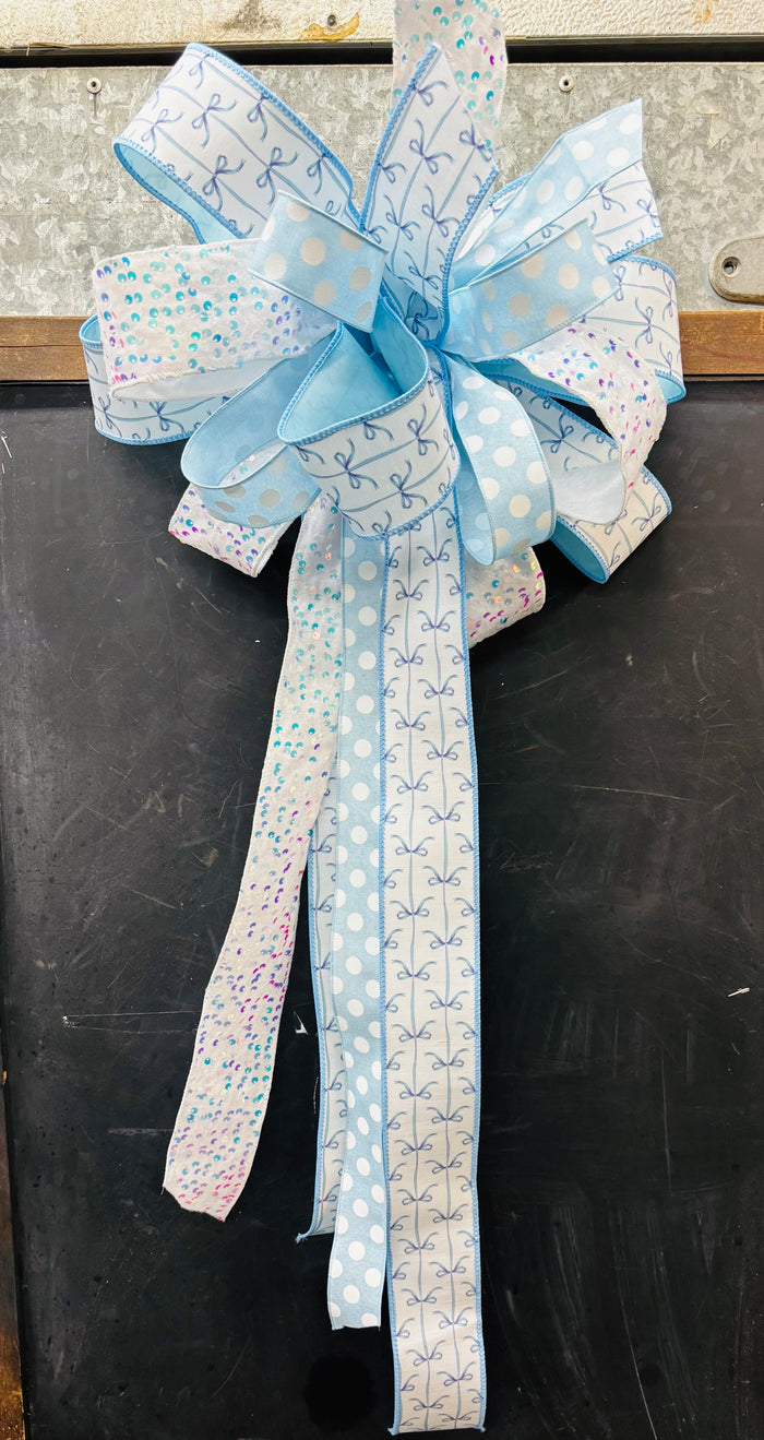 Large Blue Baby Bow