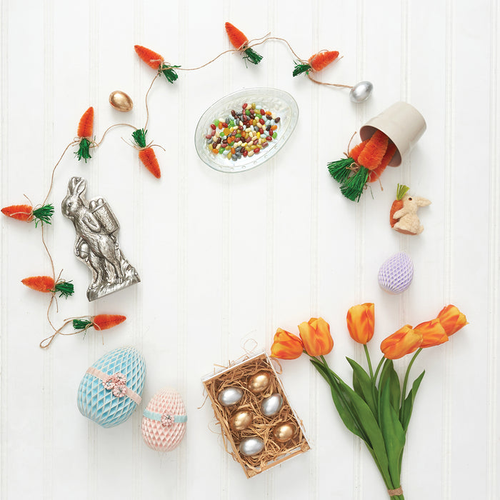 A set of Large Honeycomb Egg ornaments.