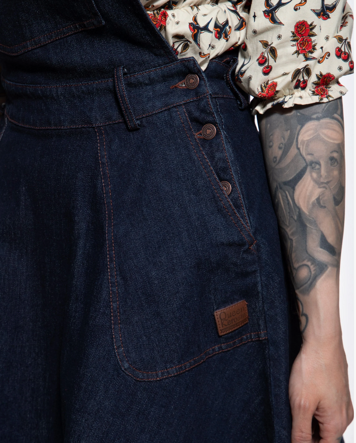 Latzkleid 'Josie' in Denim, Plus Size